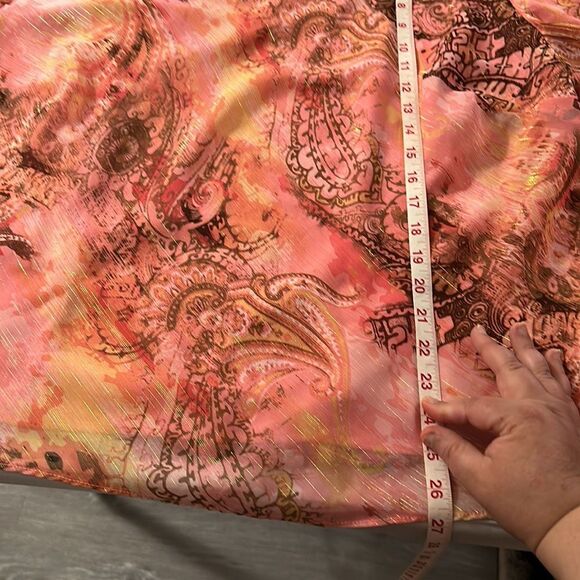 R & M Richards Pink and Brown Paisley Blouse - Picture 10 of 13